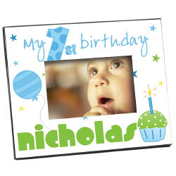 Baby Boy's 1st Birthday Printed Frame